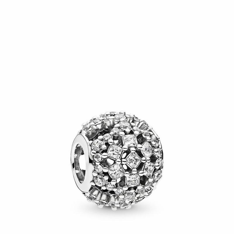 Pandora Snow Flurry Charm Ireland - Sterling Silver/Cubic Zirconia - 659830FBH